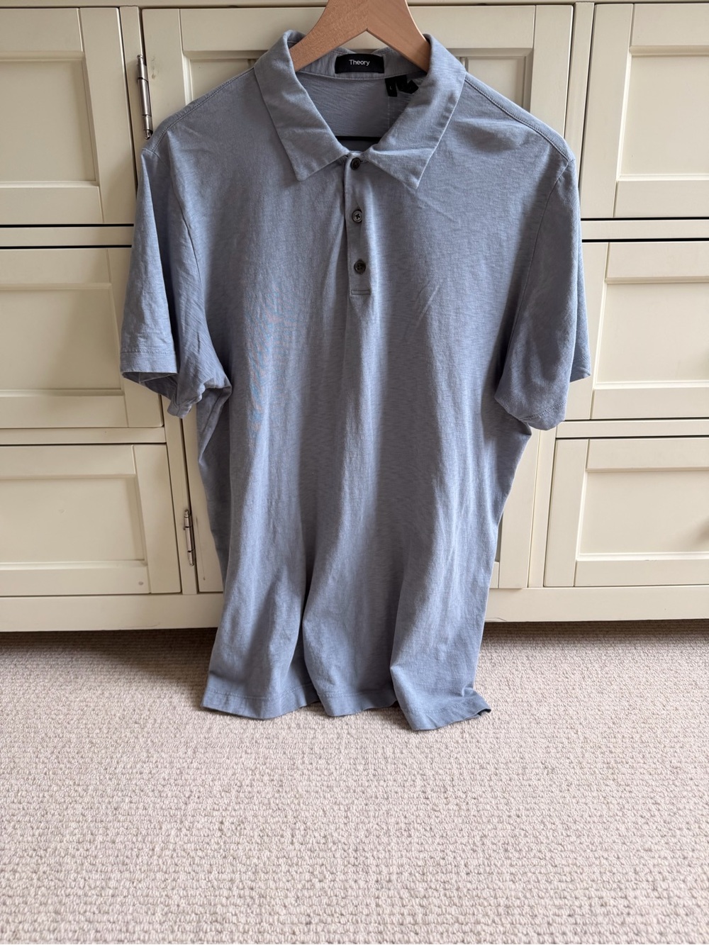 Theory Men's Pale Blue Short-Sleeve Polo